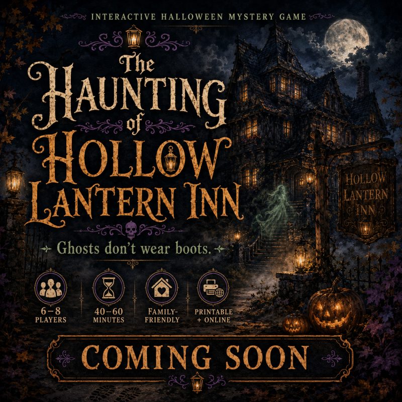 The Haunting of Hollow Lantern Inn mystery party game artwork